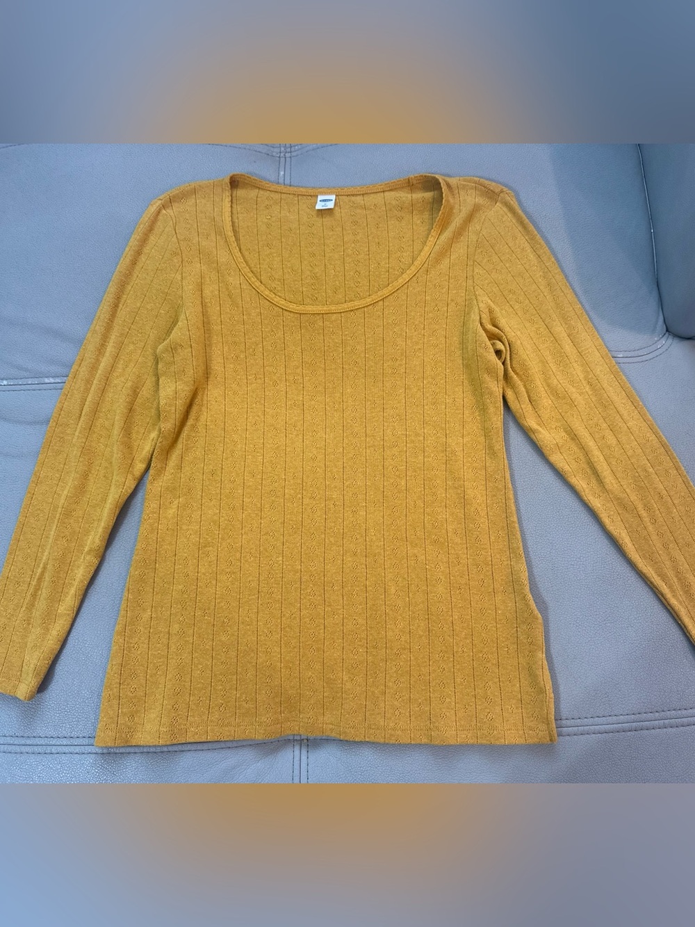 Old Navy Mustard Yellow Scoop Neck Ribbed Sweater
